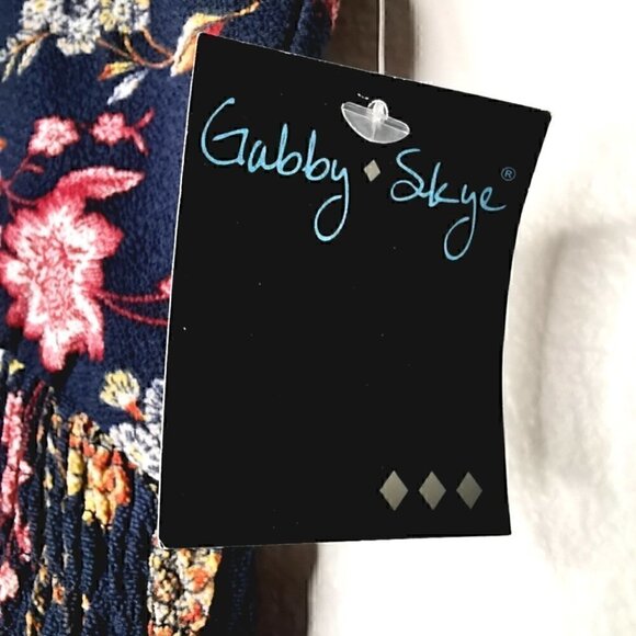 NWT Gabby Skye Women's 12 RN# 67473 Floral Zipper Dress Tribal Boho Blue Red - Picture 3 of 16